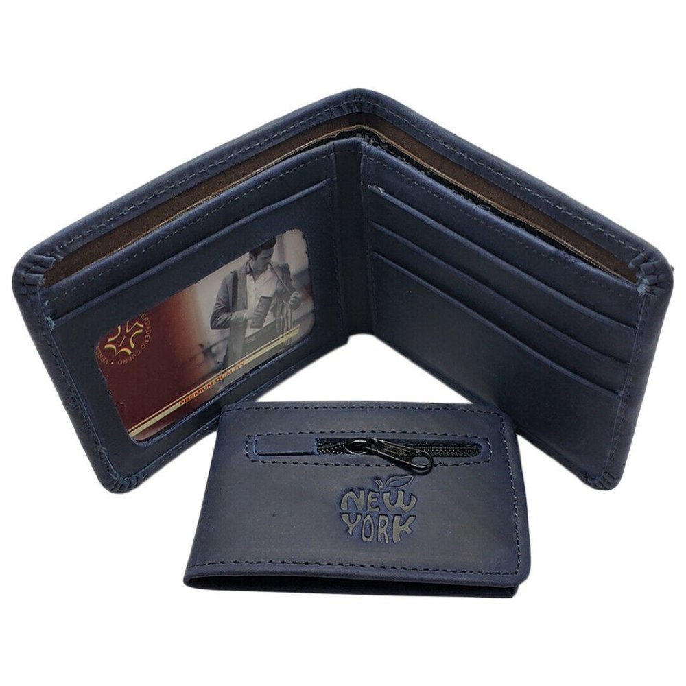 NEW YORK CITY USA MEN'S NAVY BLUE WALLET / CARD ID - Picture 6 of 7